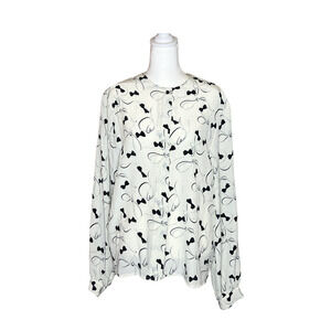 Vtg Deadstock Jamboree Blouse Ribbon Polka Dot Coquette Feminine Romantic Dainty